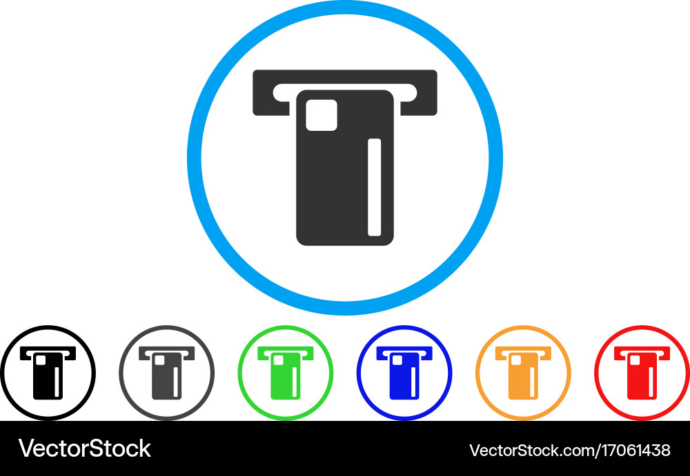 Atm machine rounded icon Royalty Free Vector Image