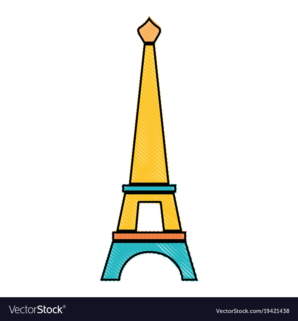 Grated eiffel tower paris journey vacation Vector Image