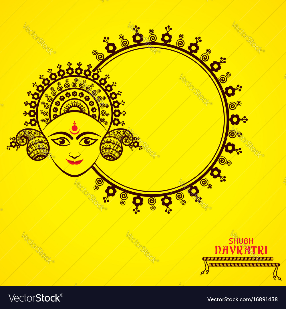 Navratri utsav greeting card Royalty Free Vector Image