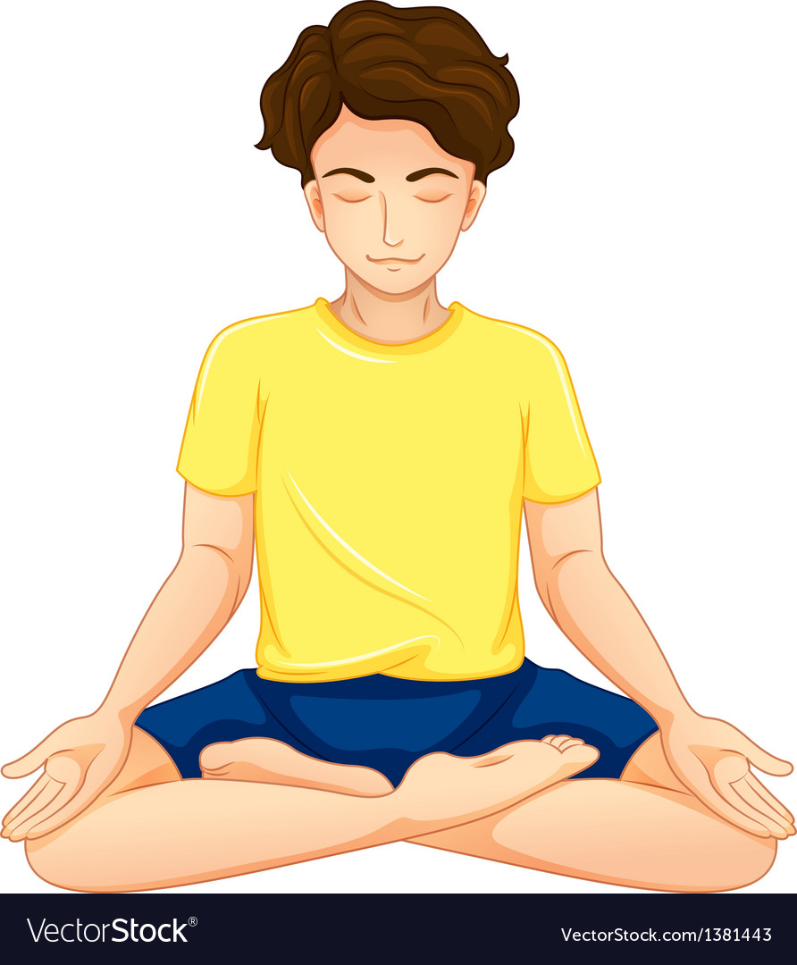 A guy performing yoga Royalty Free Vector Image