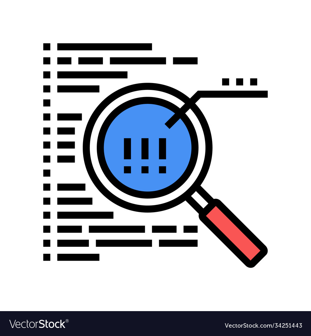 Code research color icon Royalty Free Vector Image