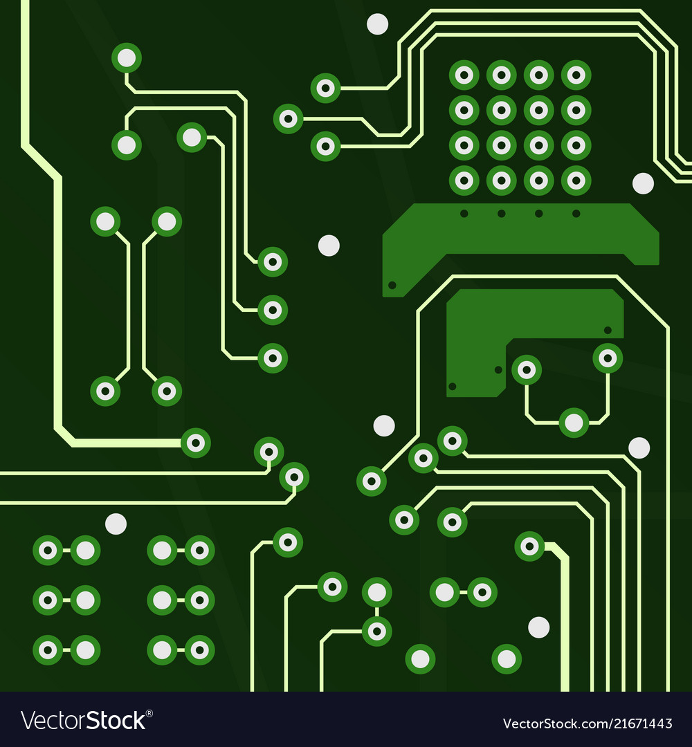 Computer board in a realistic performance Vector Image