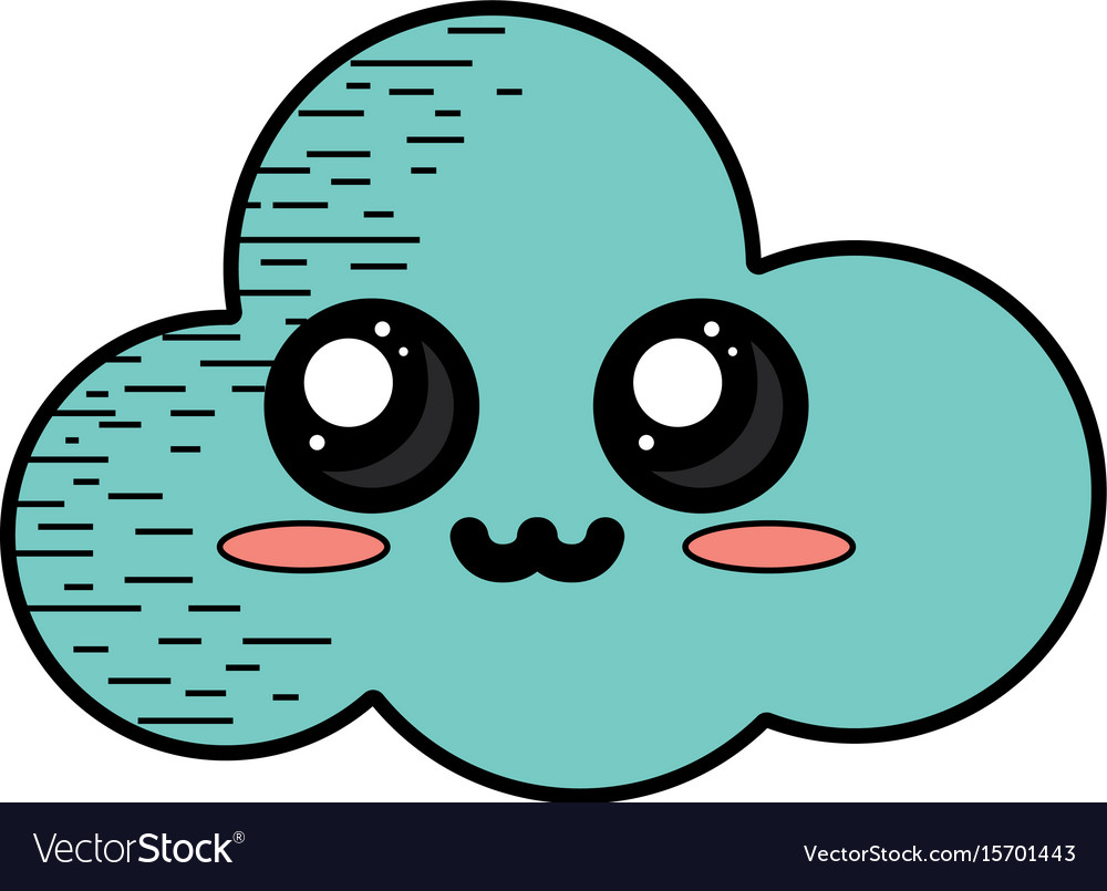 Kawaii cute tender cloud weather Royalty Free Vector Image