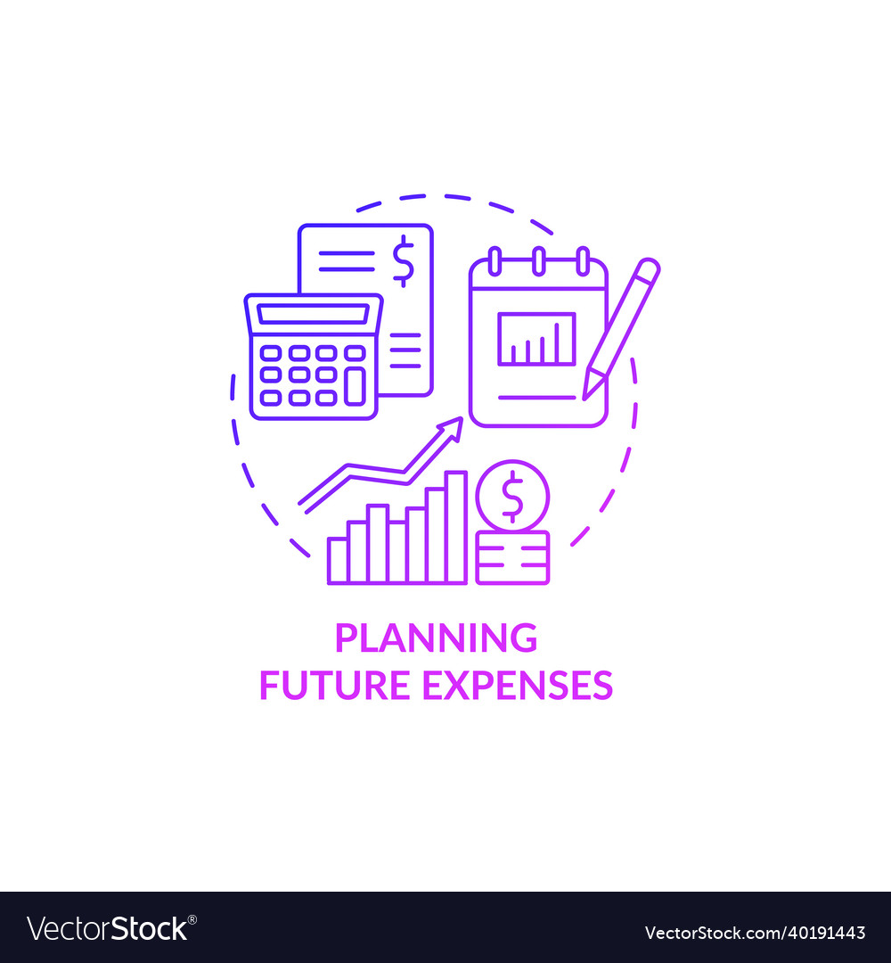 Planning future expenses purple gradient concept Vector Image