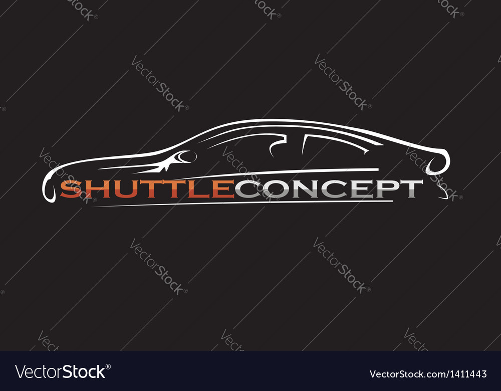 Silhouette of the car on a black background art Vector Image