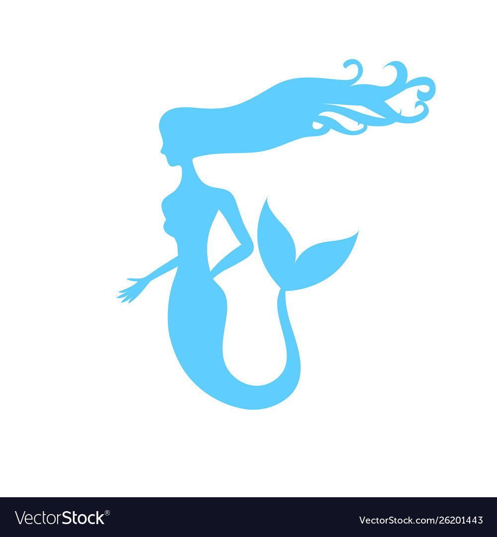 Symbol gentle silhouette mermaid Royalty Free Vector Image