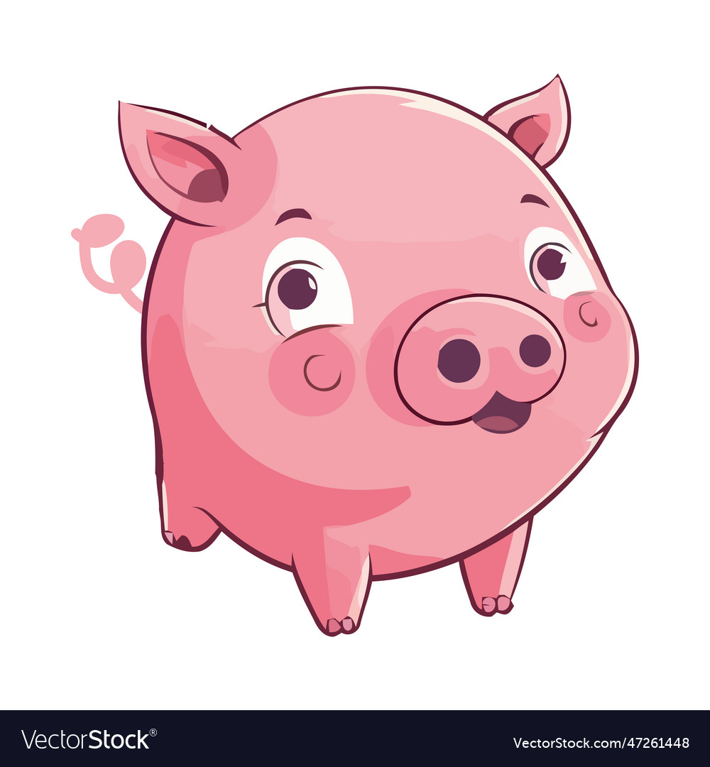 Cute piglet cartoon cheerful Royalty Free Vector Image