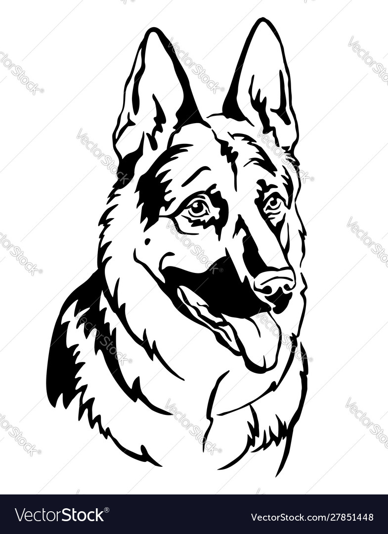 Decorative portrait german shepherd Royalty Free Vector