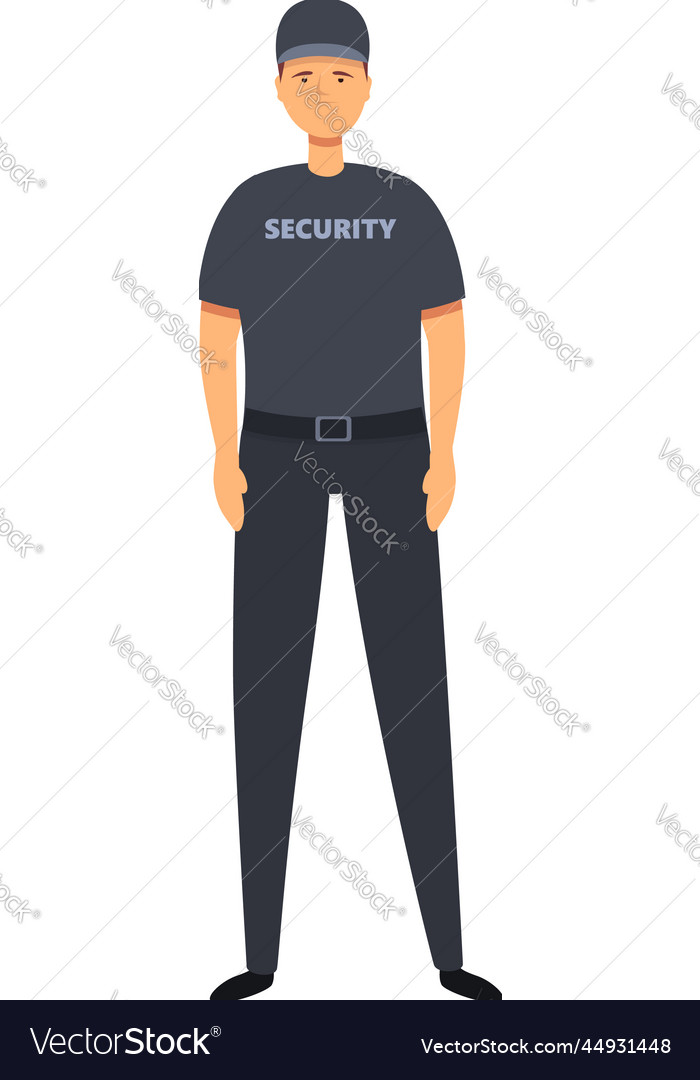 Help guard icon cartoon security man Royalty Free Vector