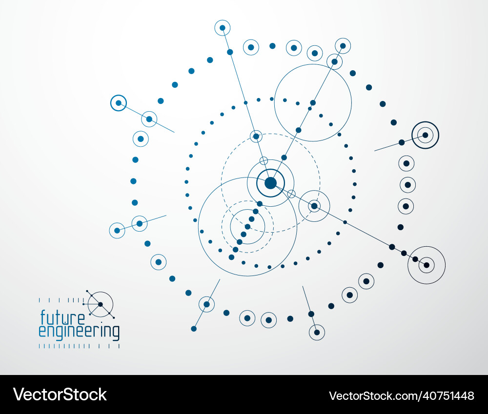 Mechanical scheme engineering drawing Royalty Free Vector
