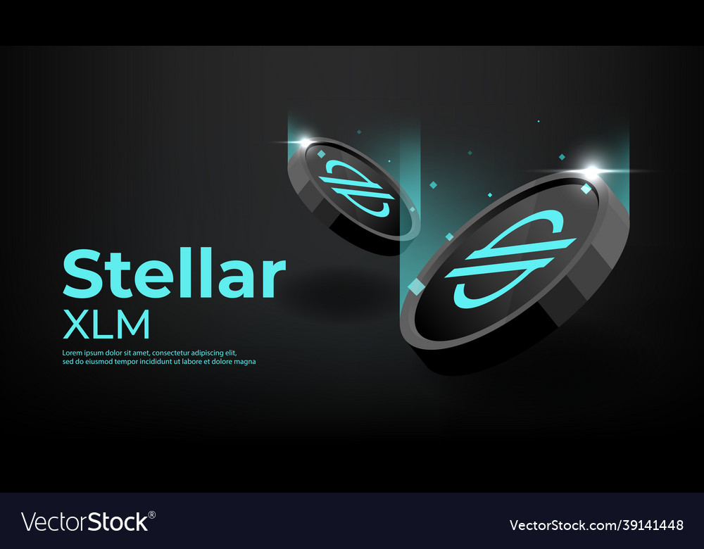 Stellar or xlm coin banner Royalty Free Vector Image