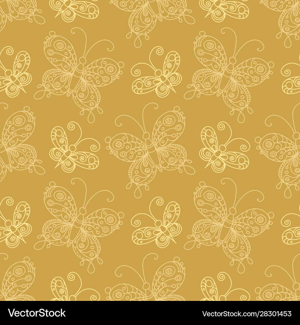 Seamless pattern butterflies Royalty Free Vector Image