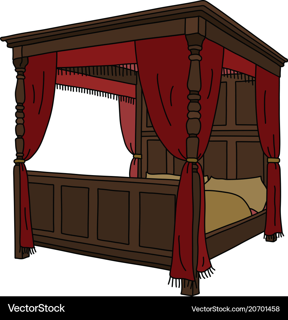 Baroque large bed Royalty Free Vector Image - VectorStock