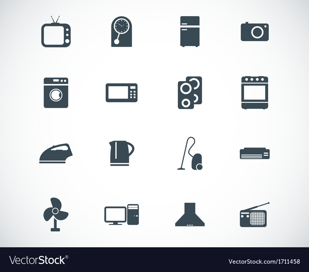 Black home icons set Royalty Free Vector Image