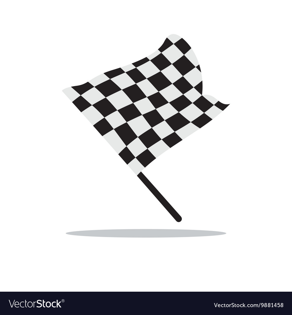 Checkered flag cartoon Royalty Free Vector Image