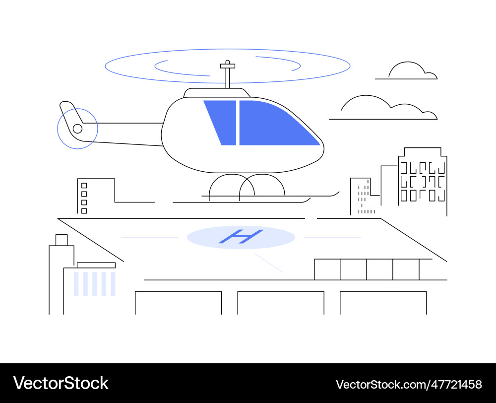 Helicopter landing pad abstract concept Royalty Free Vector