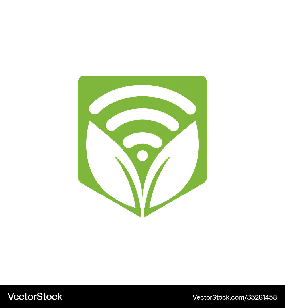 Leaf Nature Wifi Logo Design Royalty Free Vector Image