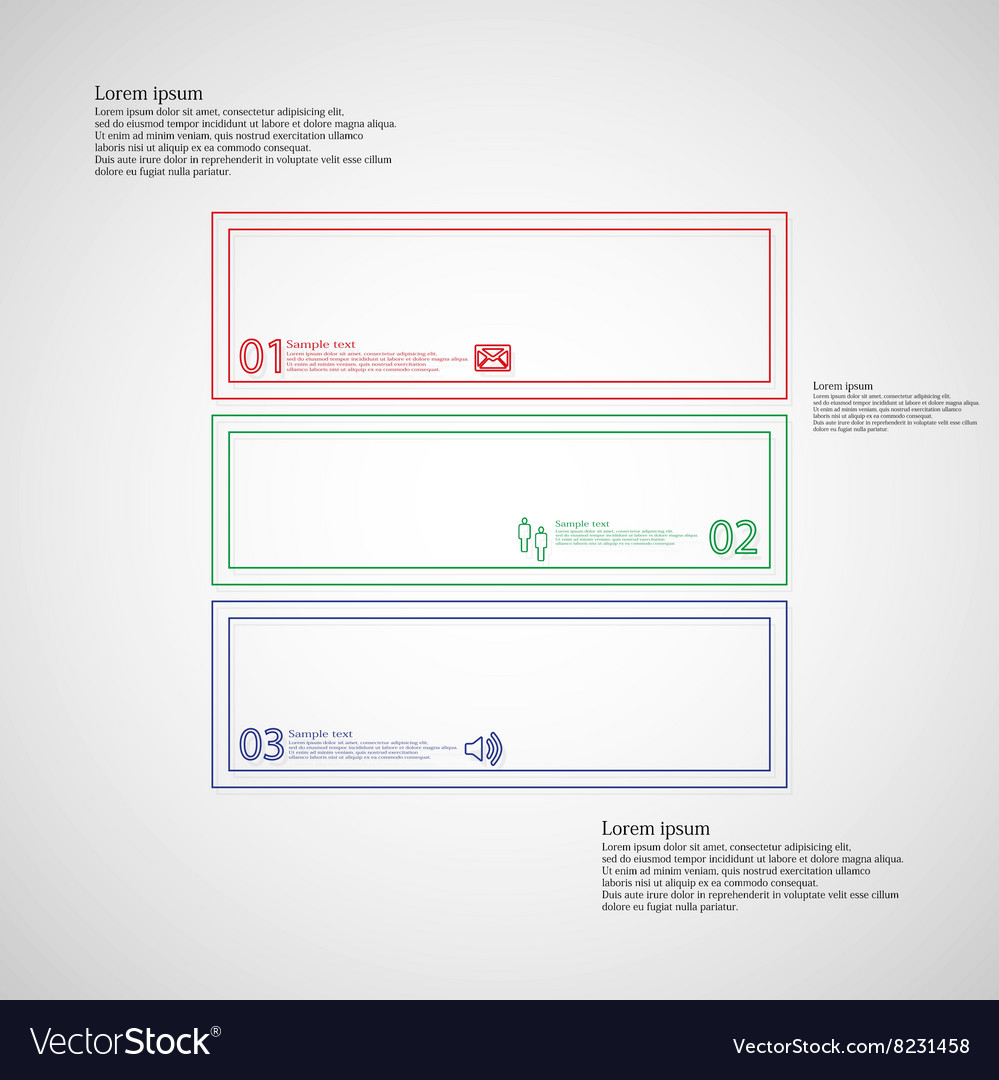 Square infographic template divided to three parts