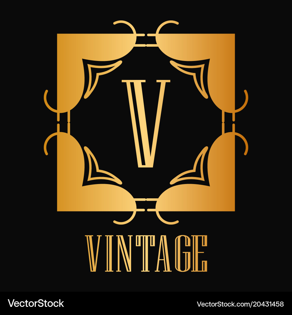 Vintage ornamental monogram Royalty Free Vector Image