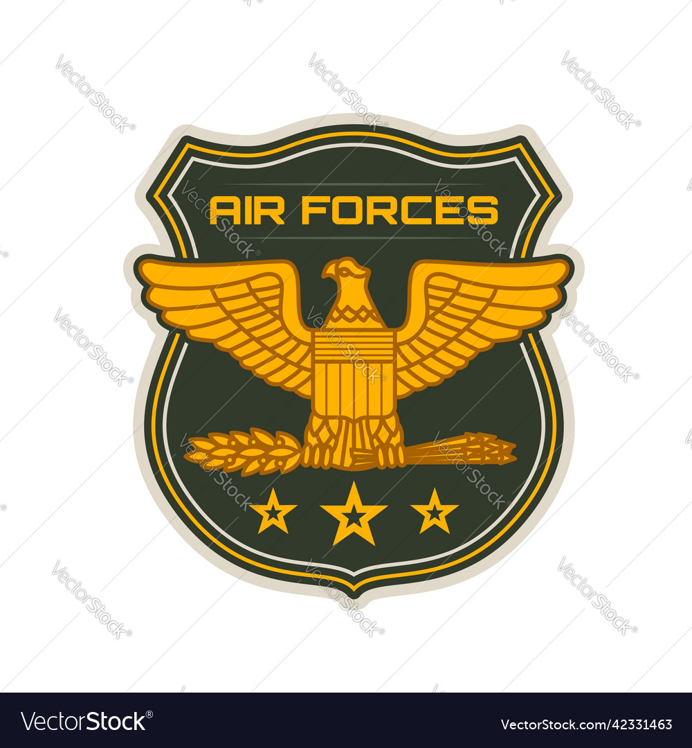 Air forces heraldic icon shield eagle and arrows Vector Image