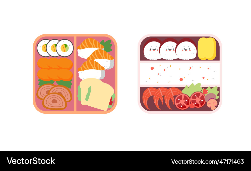 Bento box logo japanese lunch box Royalty Free Vector Image