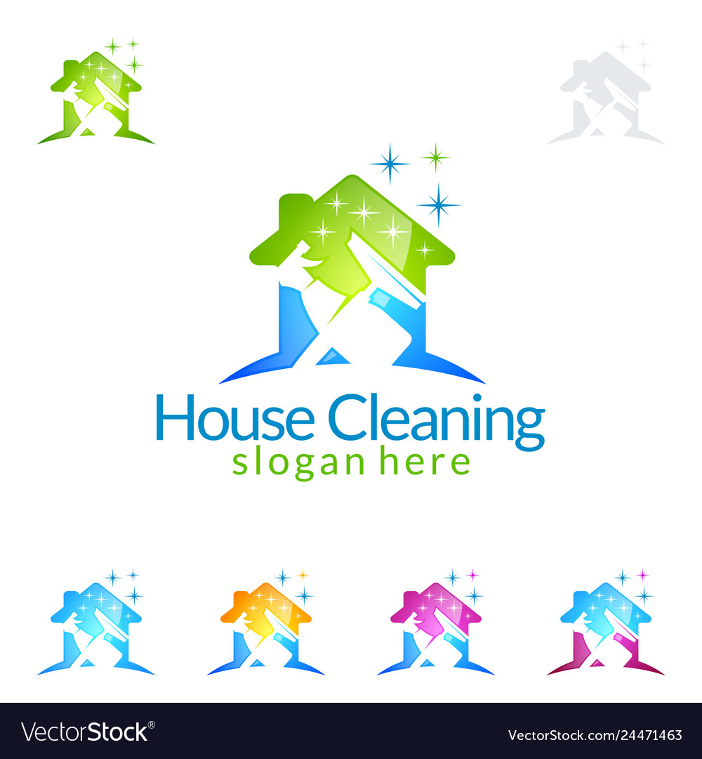 Cleaning service logo design eco friendly concept