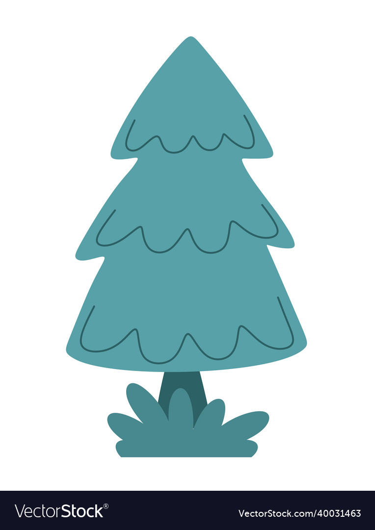 Forest spruce in a flat style the concept Vector Image