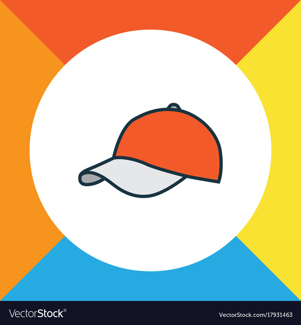 Hat colorful outline symbol premium quality Vector Image