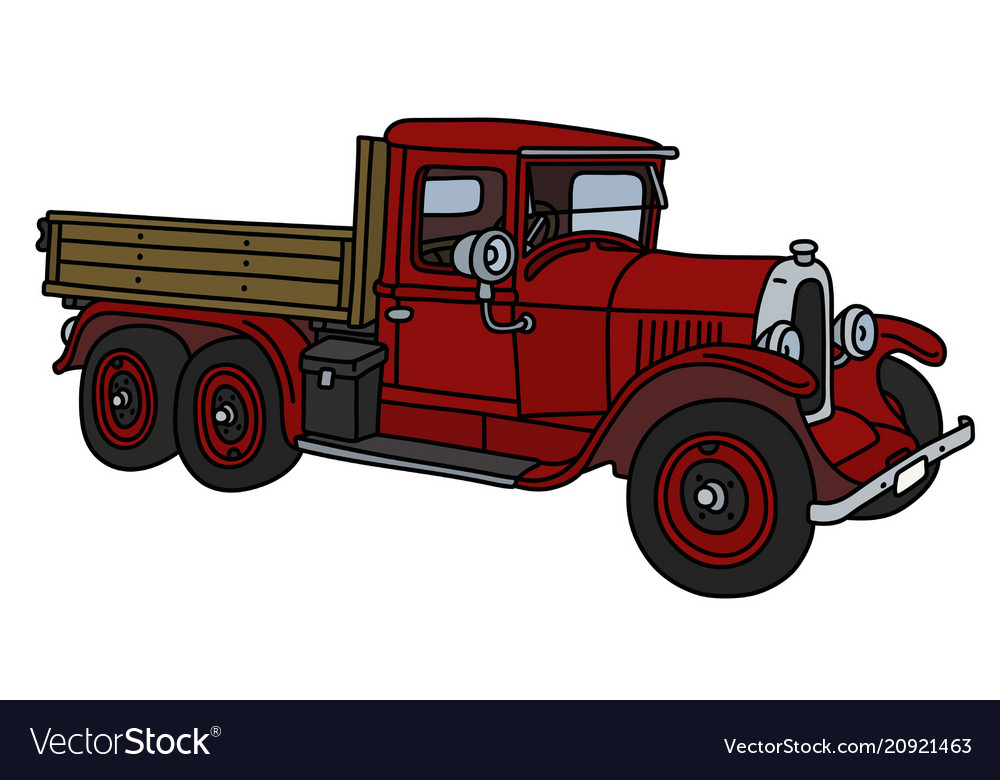 Vintage red truck Royalty Free Vector Image - VectorStock