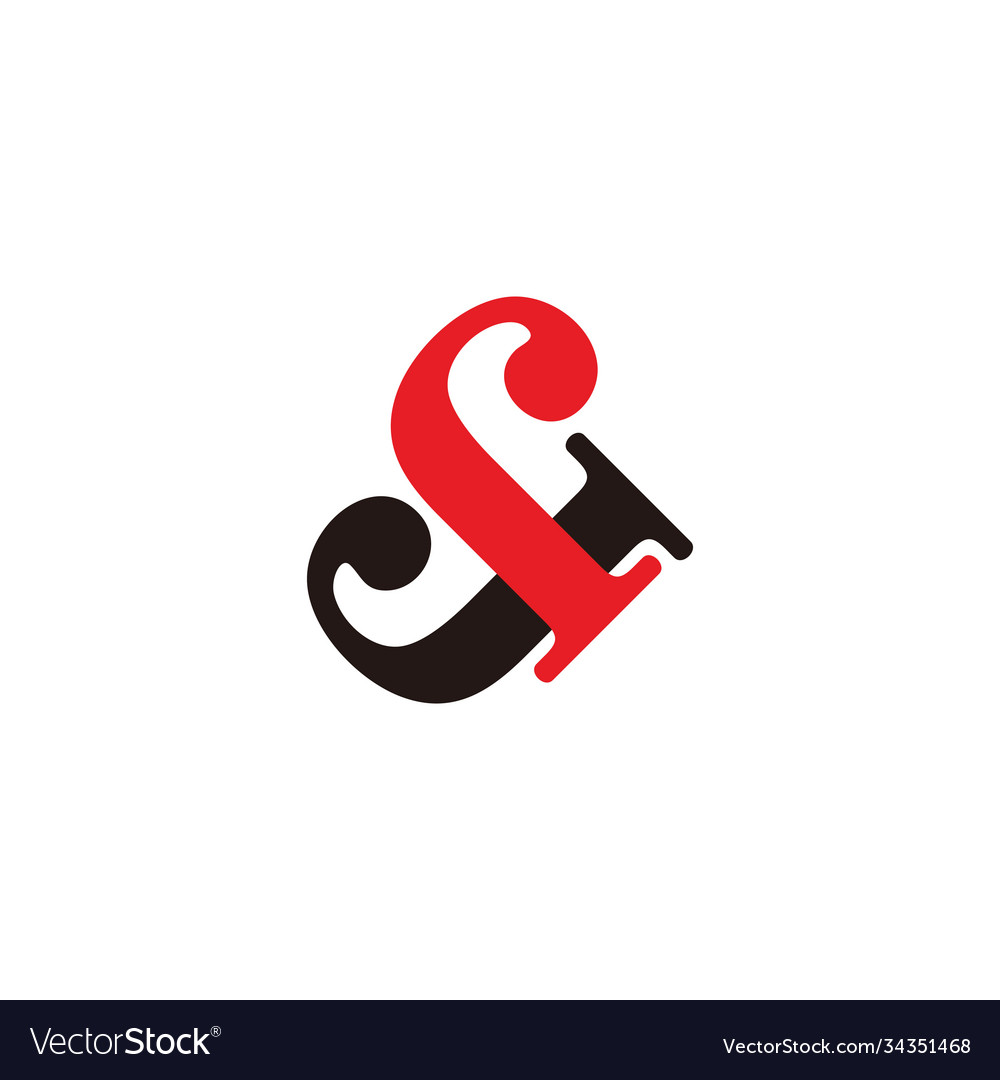 Abstract letter sj colorful simple logo Royalty Free Vector