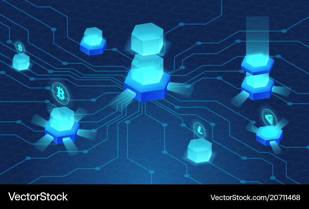 Cryptocurrency and blockchain concept data web Vector Image