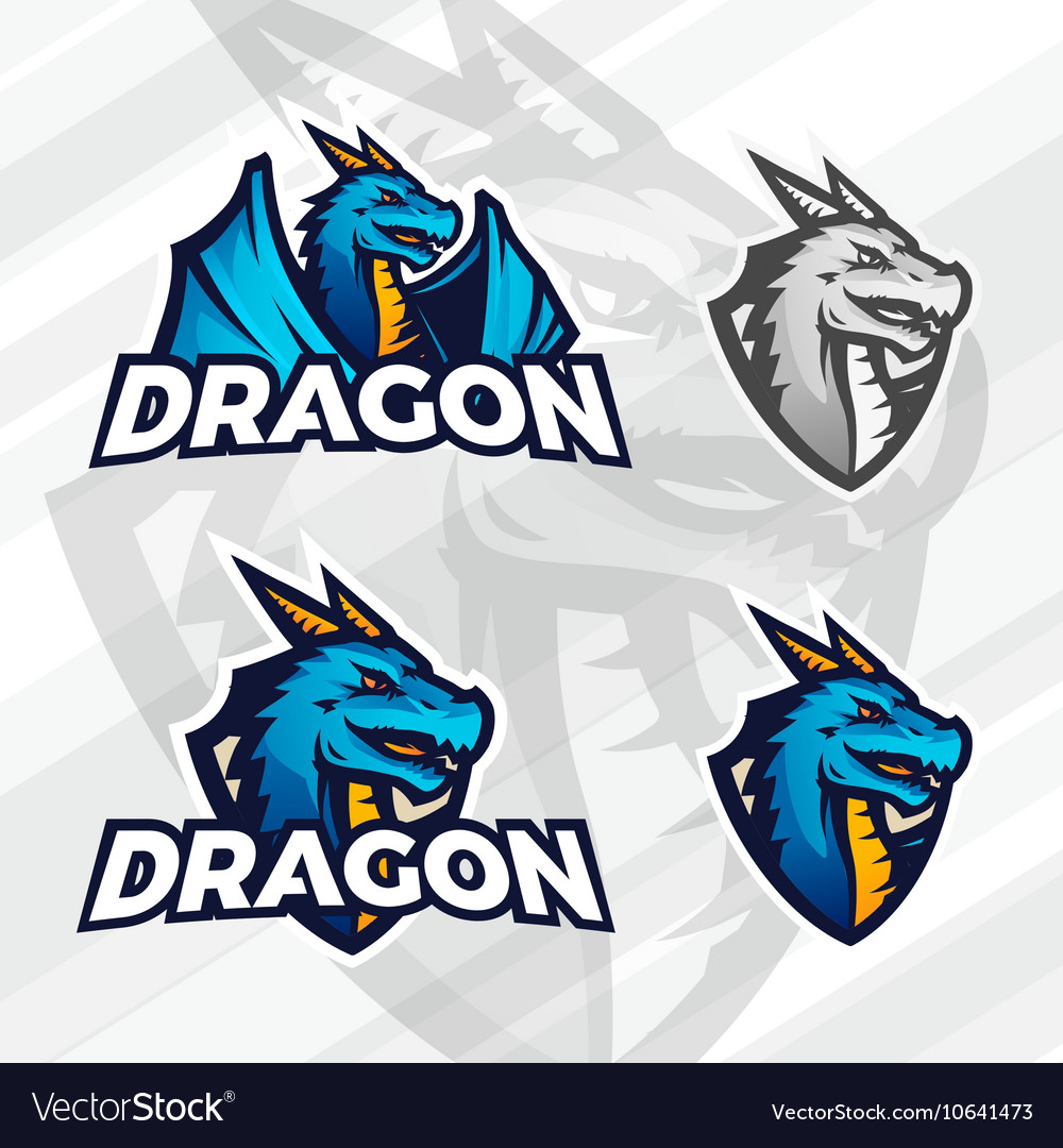 creative dragon logo concept sport mascot design vector image