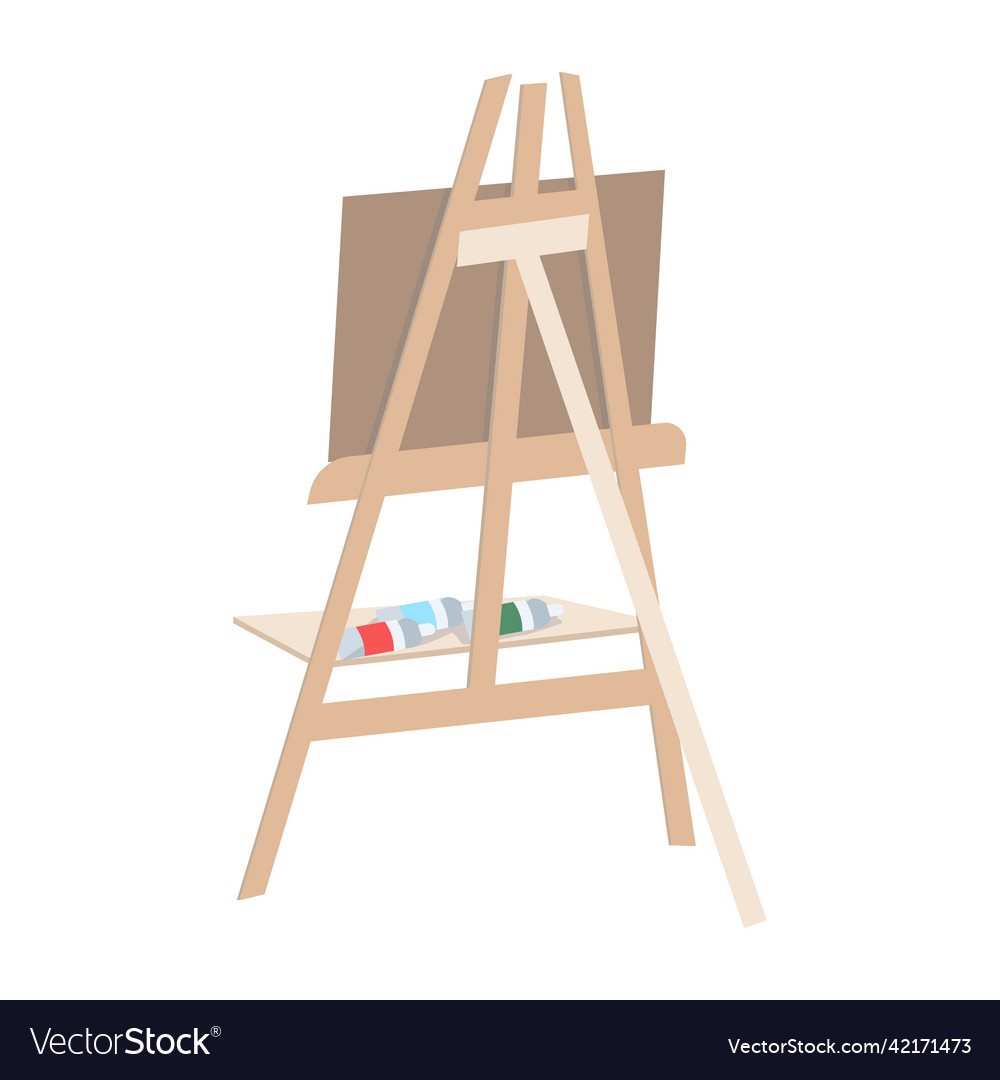 Easel for painting semi flat color object Vector Image