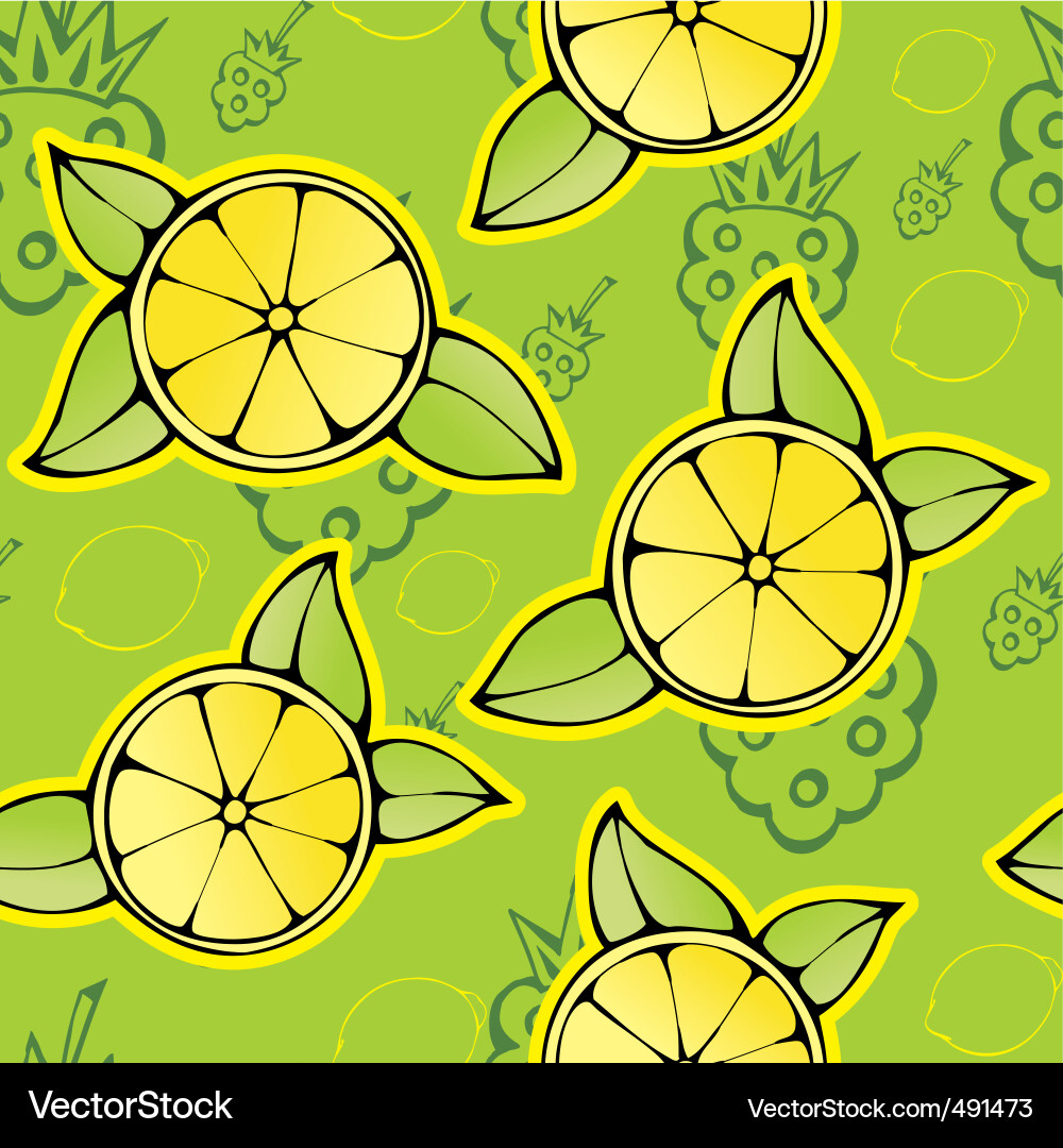 Lemon raspberry pattern Royalty Free Vector Image