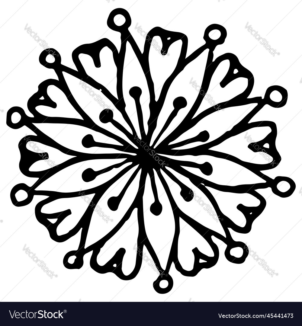 Monochrome black and white circle mandala doodle Vector Image