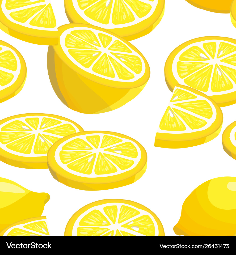 Seamless pattern with sliced lemons Royalty Free Vector