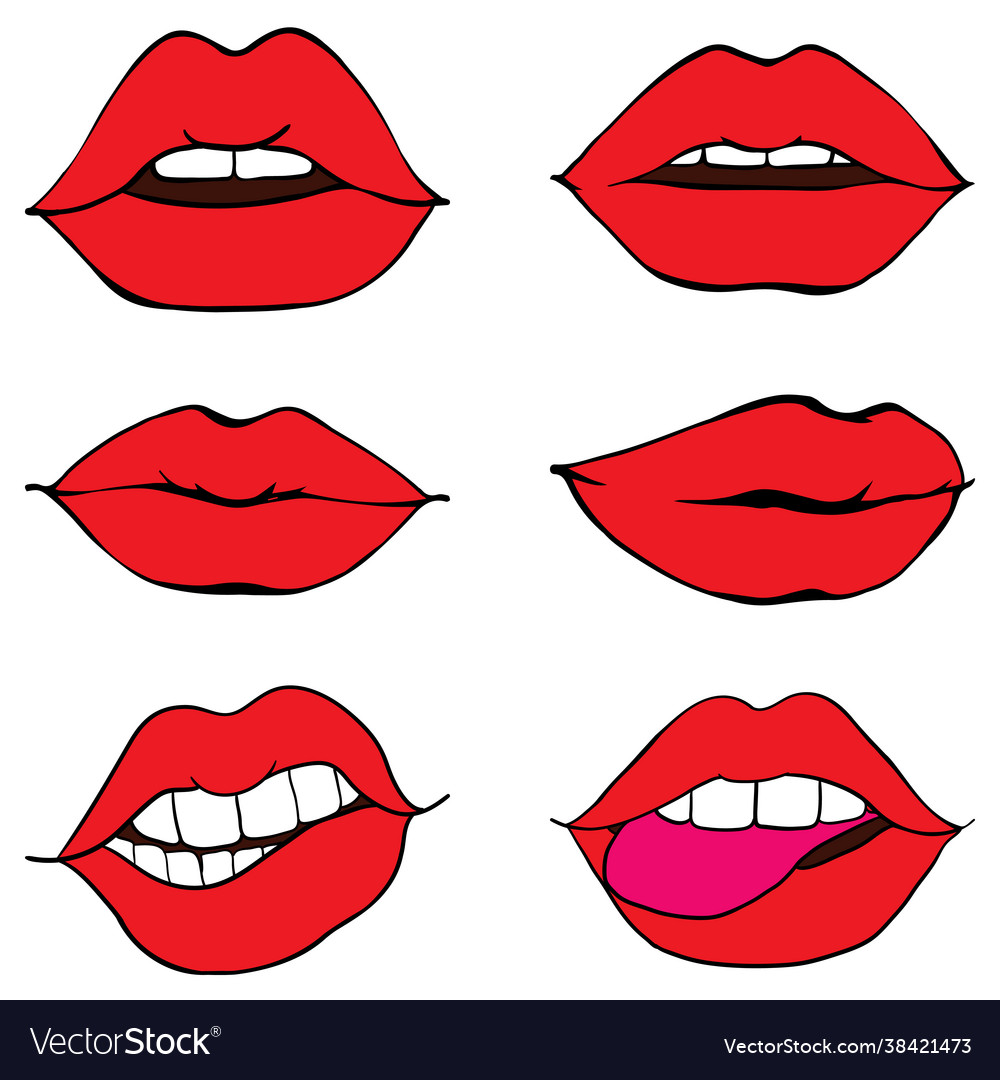 Womans lips tightened girls Royalty Free Vector Image