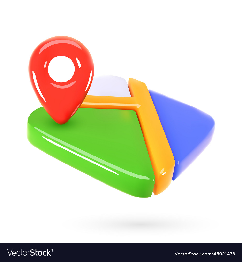 3d map icon Royalty Free Vector Image - VectorStock