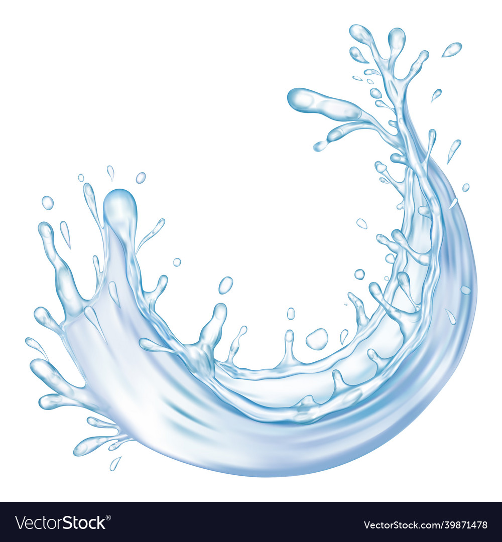 Blue transparent water splash isolated Royalty Free Vector