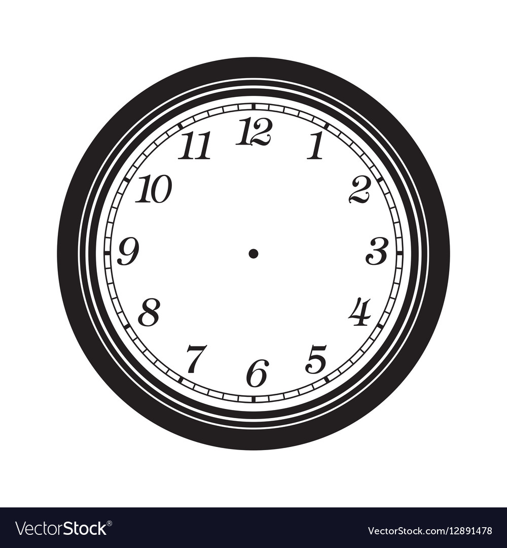 Clock Face Blank Isolated On White Background Vector Image