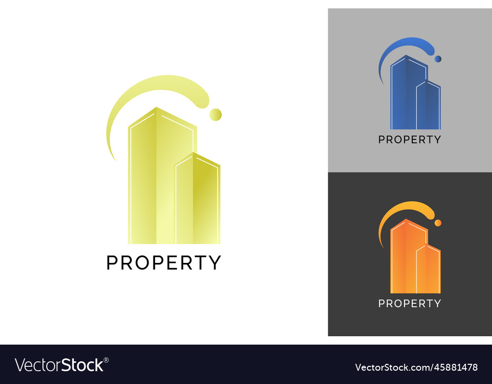 Colorful gradient real state logo collection Vector Image