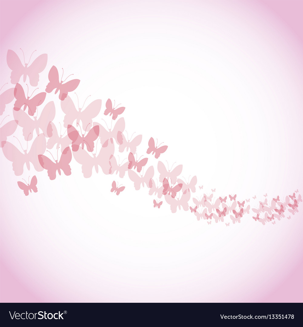 Happy womens day poster pink butterfly background Vector Image