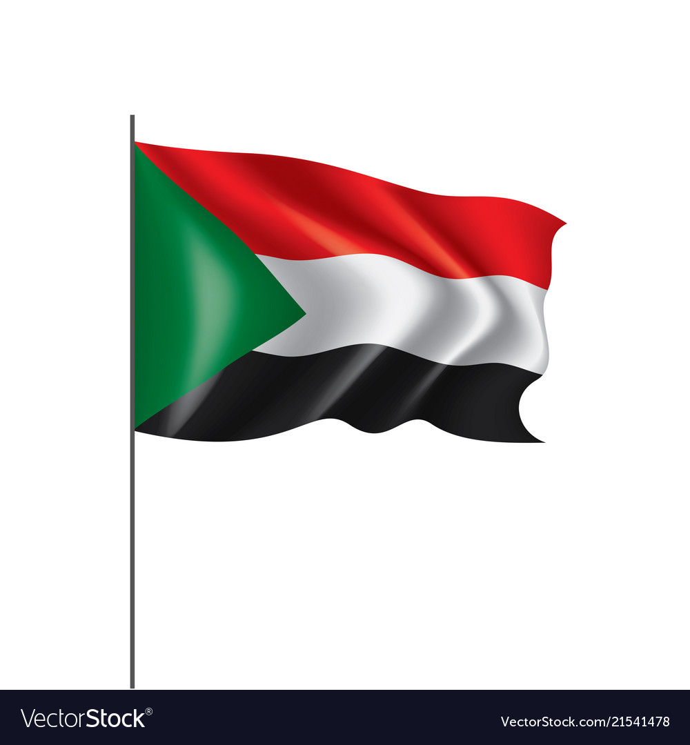 Sudan flag on a white Royalty Free Vector Image