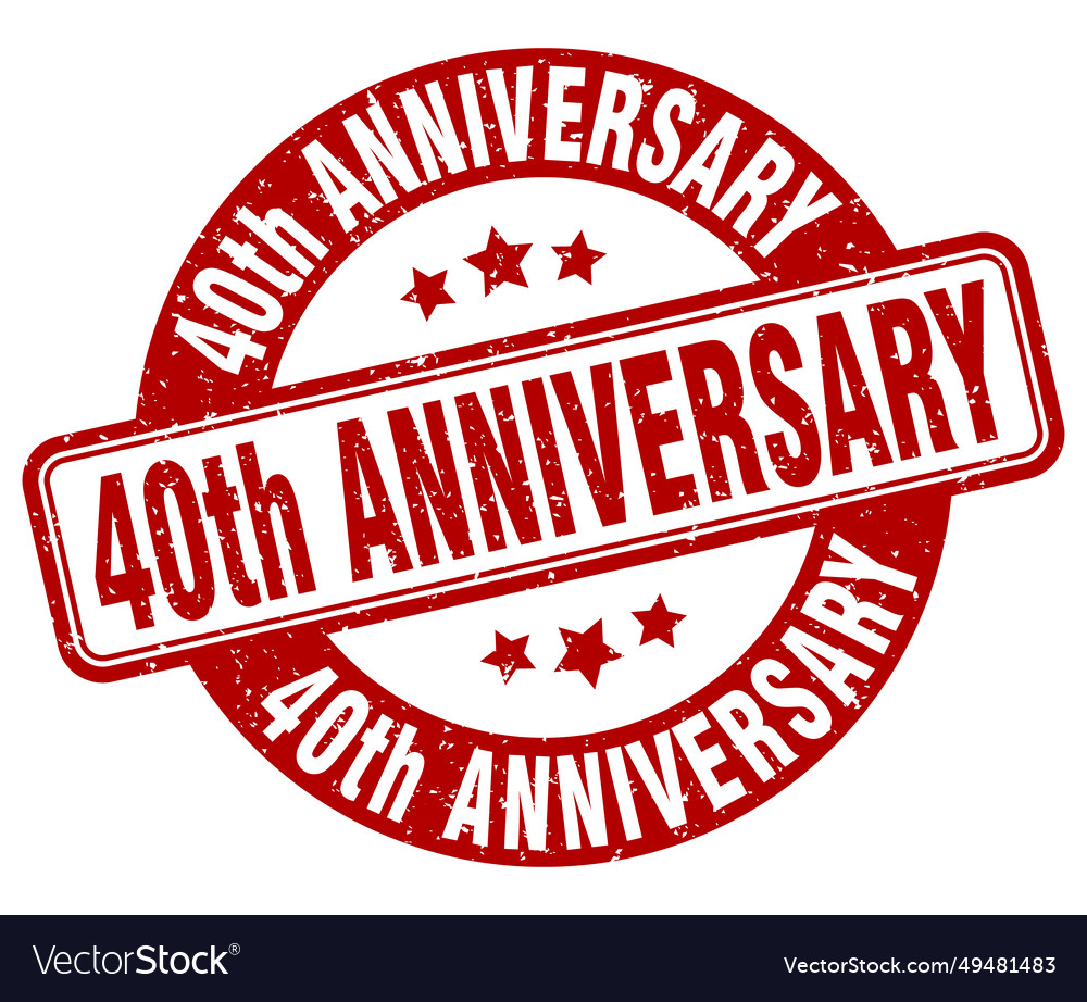 40th anniversary stamp label Royalty Free Vector Image