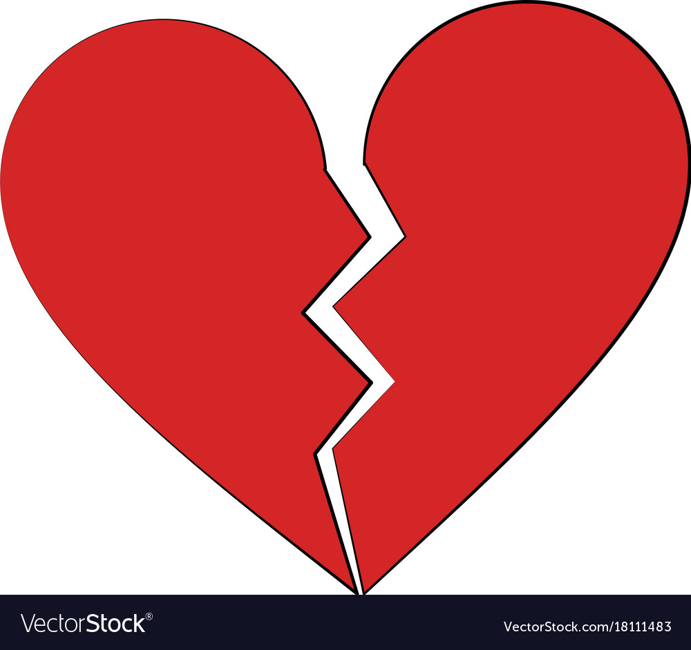 Broken heart cartoon icon image Royalty Free Vector Image