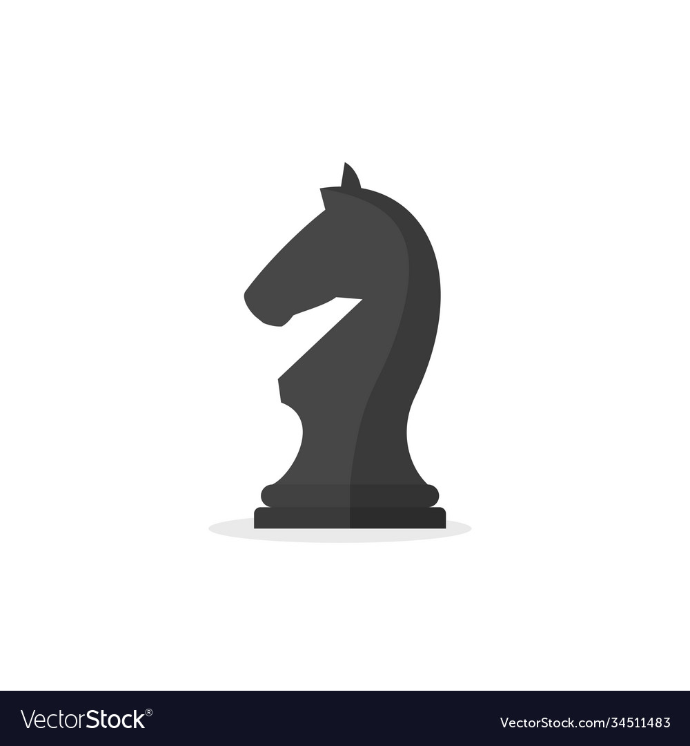 Chess Piece Knight Icon Isolated On White Vector Image