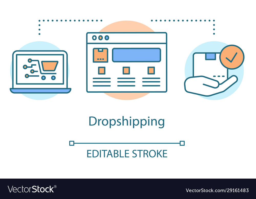 Dropshipping concept icon supply chain management Vector Image