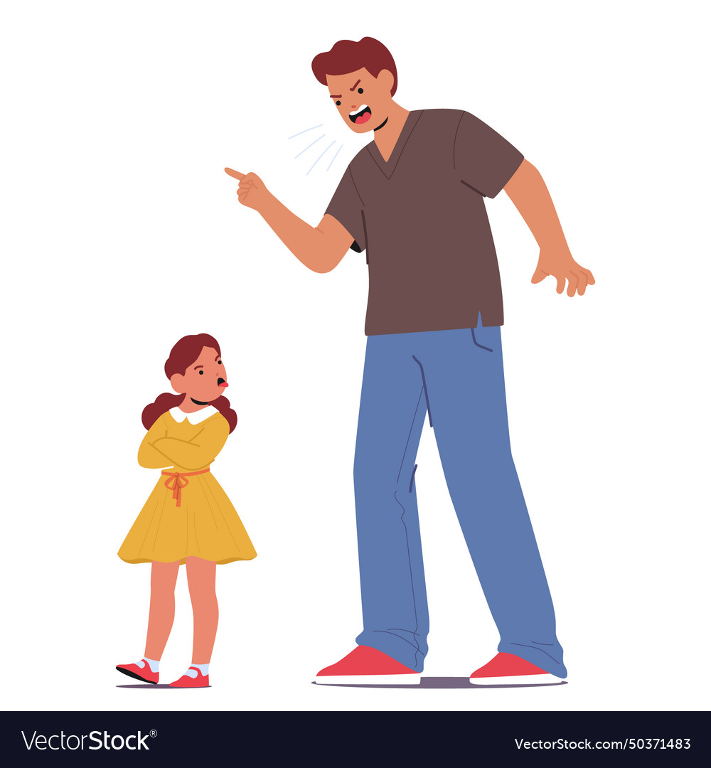 Furious father scream scolding his mischievous Vector Image