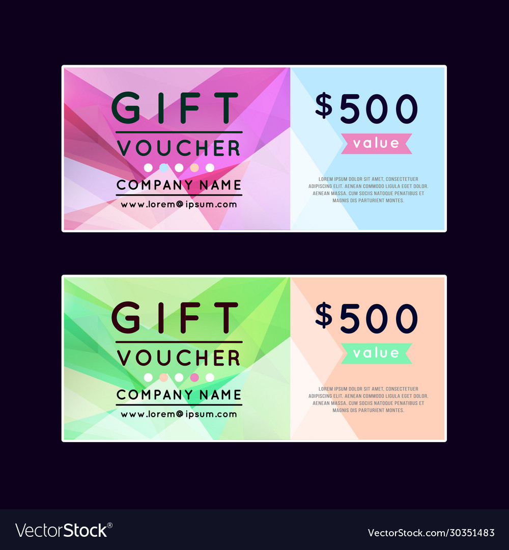 Gift voucher template with clean and modern flat Vector Image