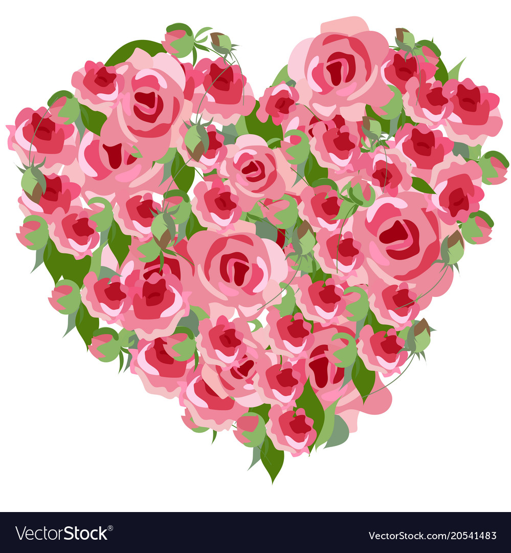 Heart roses Royalty Free Vector Image - VectorStock